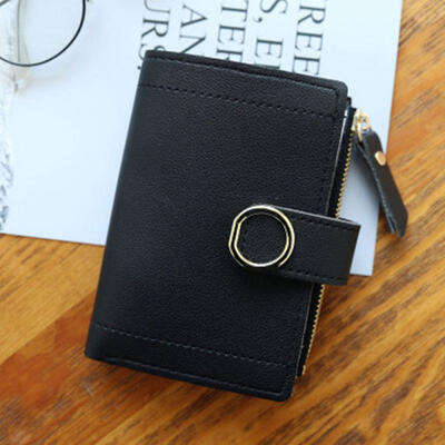 

Womens Bifold Pocket Wallet Mini Purse With Zip Coin Pocket