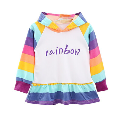 

Baby Girl Sweatshirt Hooded Coat Long Sleeve Stiper Letter Hoodie Sweatshirt Baby Boy Girls Spring Autumn Kids Clothes 1-6Y