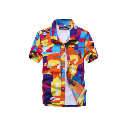 

Summer Printing Loose Shirt Casual Quick Dry Short Sleeve Mens Shirt Beach Tops Clothes Clothing