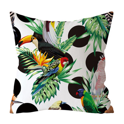 

〖Follure〗Green Leaf Printed Pillow Case Polyester Sofa Car Cushion Cover Home Decor