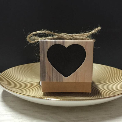 

FUNNYBUNNY Love Heart Imitation Bark Gift Bag for Wedding Party Birthday Bridal Shower Decoration