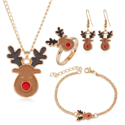 

New Fashion Santa Claus Elk Bells Earrings Necklace Bracelet Multi-piece 6Models