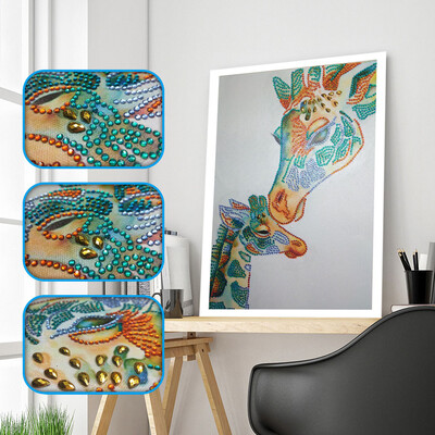 

Gobestart Special Shaped Diamond Painting DIY 5D Partial Drill Cross Stitch Kits Crystal R