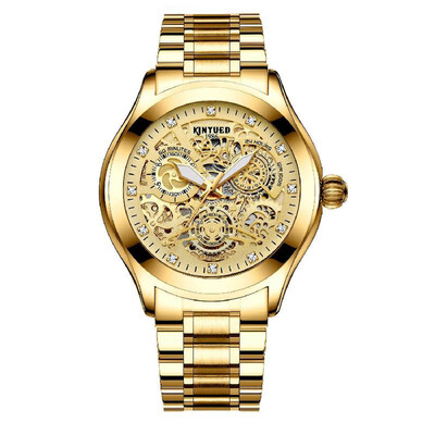 

KINYUED Mens Automatic Mechanical Watch Luminous Pointer Design 3ATM Waterproof Fashion Mens Mechanical Watch Luxury Wristwatch fo
