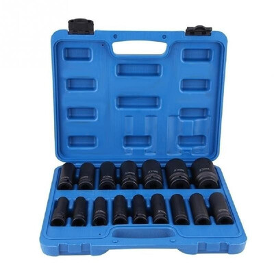 

16Pcs 12 Inch Drive Air Hex Bit Socket Set Pneumatic Socket Kit Repairing Tool Kit