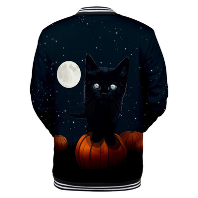 

Toponeto Women Halloween Horror Print Party Long Sleeve Pullover Hooded Baseball Jacket