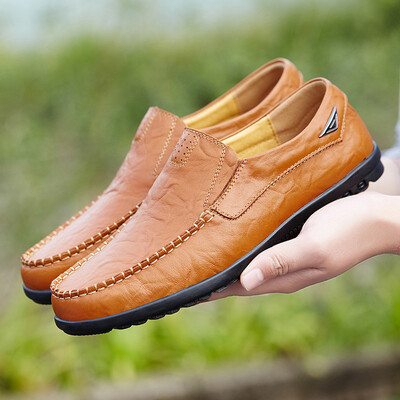 

2019 summer new casual shoes mens breathable peas shoes mens leather shoes cross-border large size mens shoes