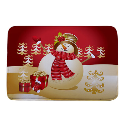 

Gobestart Christmas HD Printed Non-Slip Bath Mat Absorbent Home Decor F