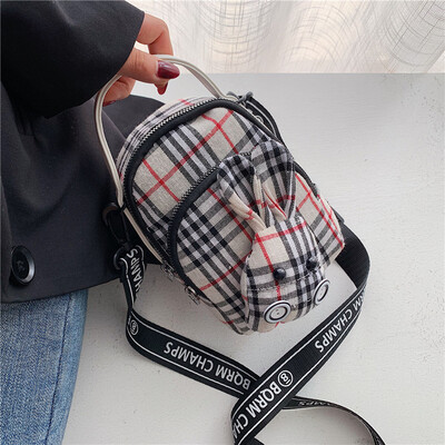 

Girls small bag new canvas shoulder Messenger bag Korean fashion hit color handbag tide