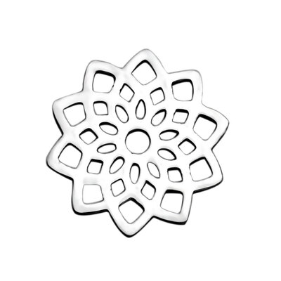 

304 Stainless Steel Pendants Lotus Stainless Steel Color 158x158x1mm Hole 2mm