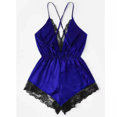 

Women Sexy-Lingerie Sleepwear Satin Silk Babydoll Lace Nightwear Pajamas Set2019