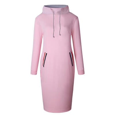 

Warm Long Sweatshirt Slim Fit Pullover Tops High Neck Women Casual Dresses
