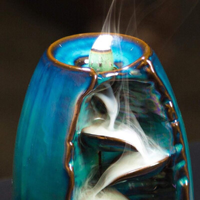 

Ceramic Waterfall Smoke Backflow Incense Burner With Exquisite Aromatherapy Diffusers Home Office Modern Decoration Desktop Gift