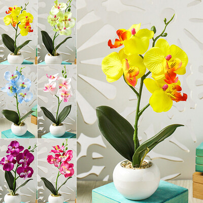 

Silk Artificial Fake Orchid Flower Potted Plant Bonsai Party Garden Home Decor