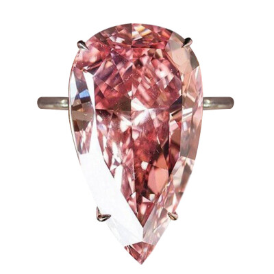

Europe And America Exaggerated Fashion Pink Crystal Drops Ring Big Female Wedding Party Accessories
