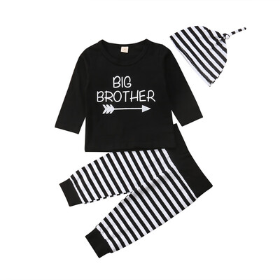 

Family Matching Set Baby Boy LittleBig Brother Tops RomperPantsHat Outfits US