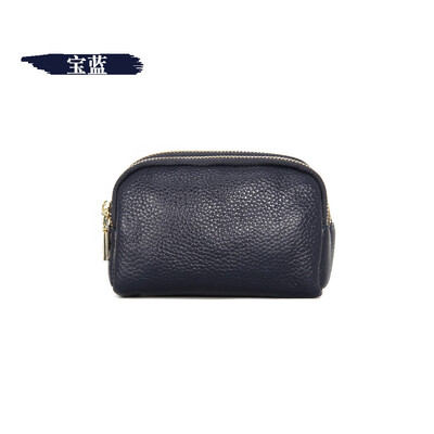 

2019 new European&American first layer leather simple fashion mini coin purse three zipper leather clutch bag key bag