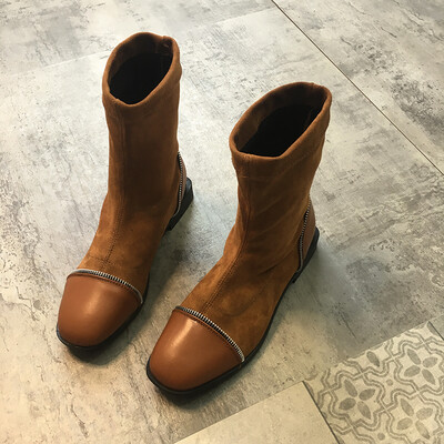 

Fairy Wind Martin Boots Fairy Wind British Wind Autumn European&American Fashion Flat Bottom Shoes