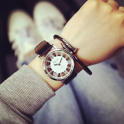 

Explosion models hollow belt watch creative Roman scale retro couple watches