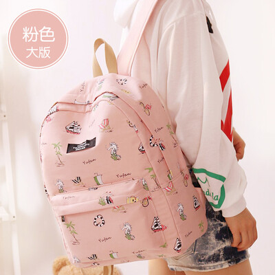 

Canvas bag female junior high school high school Korean Harajuku ulzzang backpack campus small fresh&simple backpack