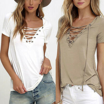 

Fashion Casual Womens Pullover T Shirt Short Sleeve Cotton Tops Shirt Blouse New