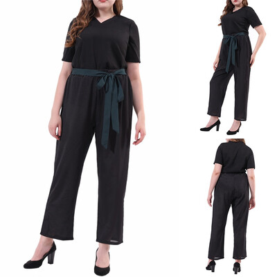 

Starmoon Women Fashion Sexy Solid Color Bow Slim Jumpsuit Set