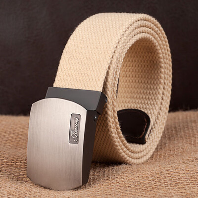 

Canvas Men belt high quality Alloy Automatic buckle belt youth Men&Women outdoor casual cowboy pants belt 110-140cm