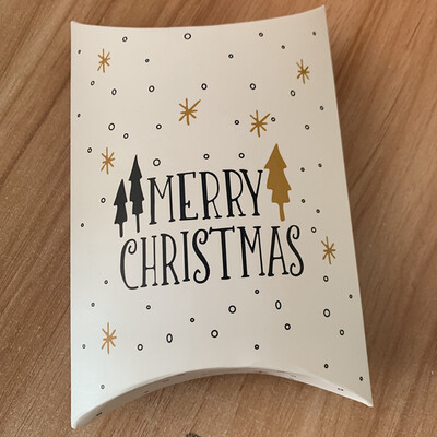 

5\10Pcs New Present Pouch Xmas Tree Elk Christmas Pillow Shape Box Kraft Gift Bag Paper Candy Boxes