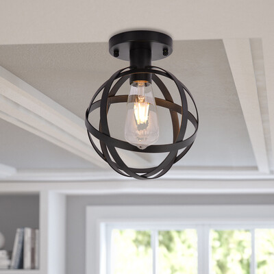 

Gobestart Metal Cage Ceiling Light Industry Vintage Home Pedant Lighting