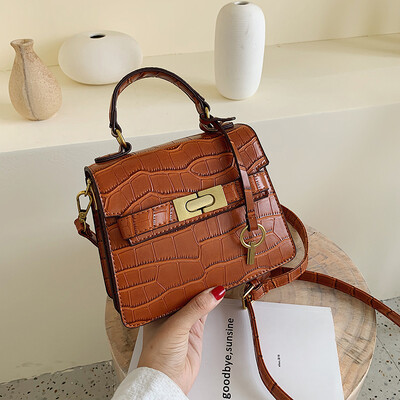 

Ins fashion alligator Kelly handbag 2019 new small bag Korean version of Joker shoulder Messenger bag