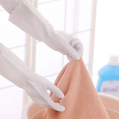 

1 Pair Eco-friendly PVC Household Gloves Non-Slip Swirl Grip Gloves for Kitchen Dishwashing Laundry Cleaning