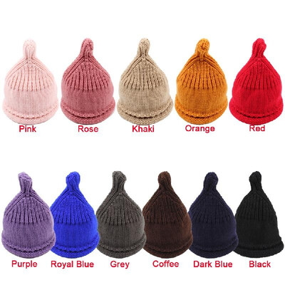 

Cute Kid Girls Boys Knitted Beanies Hat Warm Ribbed Baby Caps Skullies Autumn Winter Headwear