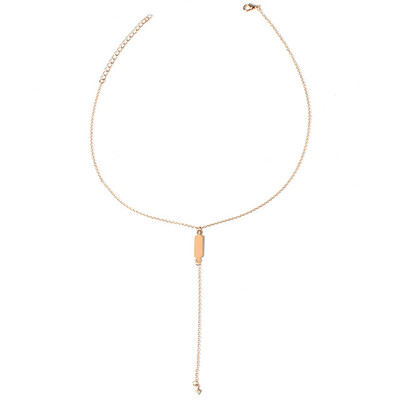 

Unique Geometric Hexagon Y-Shaped Geometric Copper Clavicle Necklace
