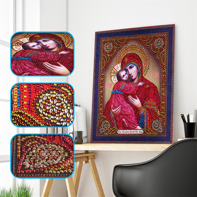 

Gobestart Special Shaped Diamond Painting DIY 5D Partial Drill Cross Stitch Kits Crystal R