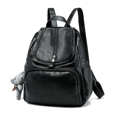 

2019 women backpack soft leather large travel backpack anti-theft backpack