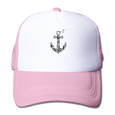 

POIWRI Boat Anchor Captain Sun-proof Adjustable Printing Snapback Mesh Hat Baseball Mesh Cap Trucker Hat