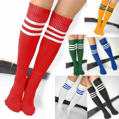 

USA Women Men Striped KNEE HIGH SPORT SOCCER FOOTBALL SOCKS TUBE Stockings YM