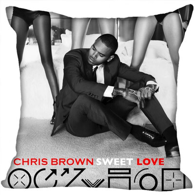 

Chris Brown Pillow Cover Bedroom Home Office Decorative Pillowcase Square Zipper Pillow Cases Satin Fabric No Fade 35x35CM 35x35CM