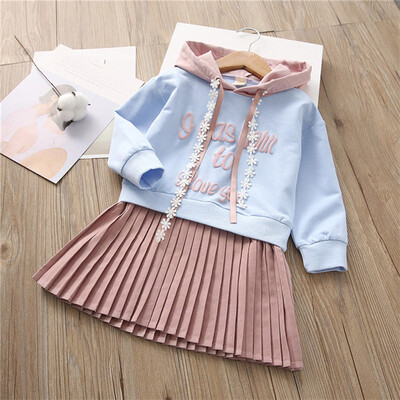 

Toddler Kids Baby Girl Letter Hooded Princess Dress Sweatshirt Outfits Clothes