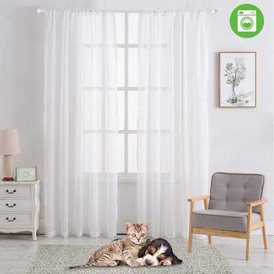 

Bladies plain window screen Sheer Curtains 84 Inch Length 4660