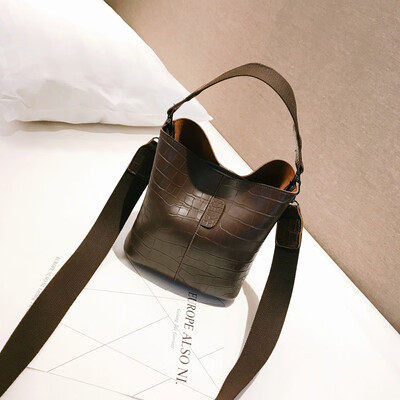 

Tailored Womens Fashion Stone Hasp Pure-Colour Retro Shoulder Bag Bucket Bag