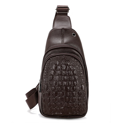 

New pattern Man Crocodile grain Soft handle PU skin Ventilation Bao