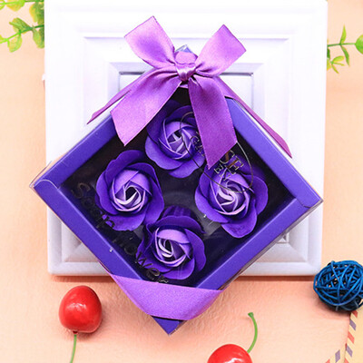 

Gobestart Scented Bath Body Petal Rose Flower Soap Wedding Decoration Gift Best 4pc
