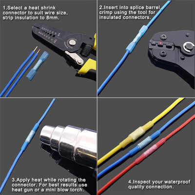 

〖Follure〗Heat Shrink Wire Connector Kit Electrical Insulated Crimp Marine Automotive