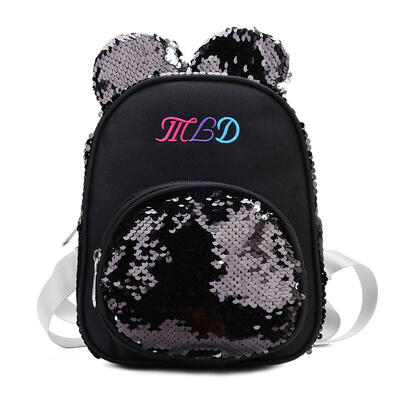 

Bear Ear Backpacks Women Nylon Sequins Shoulder School Bags Girls Knapsack