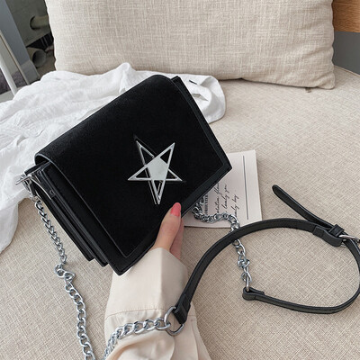 

Retro frosted small square bag fashion chain womens bag 2019 new bag Korean version of Joker chic shoulder Messenger bag