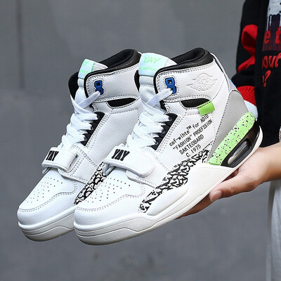 

Fashion air cushion shoes mens couples tide shoes casual wild running shoes high to help non-slip basketball shoes