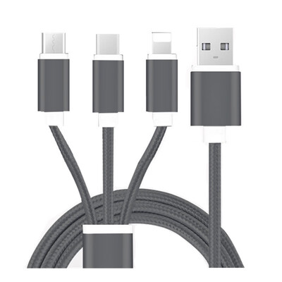 

USB Data Cable 3 in 1 Phone Charger Cable Multiple Charging Micro USB Type C Cable 3in1 Mobile Phone Cables for lightning