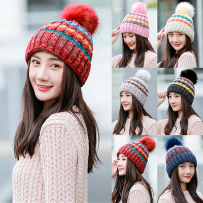

Mens Womens Kids Cable Knitted Bobble Hat Beanie Very Warm Winter Pom Wooly Cap