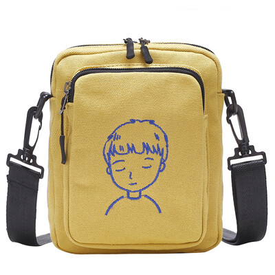 

Ins Sports New Canvas Leisure Slant Bag Women Korean Edition Simple One Shoulder Small Square Bag Man